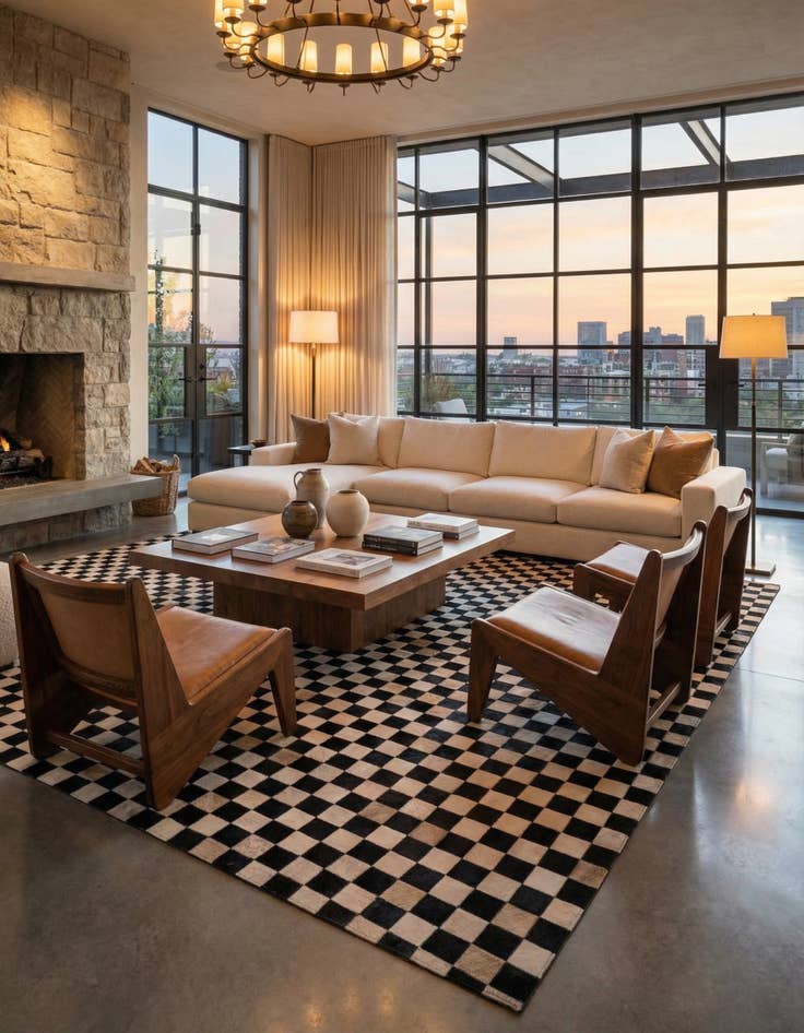 Detail image of 6' 8 x 9' 9 Cowhide Stocks Rug