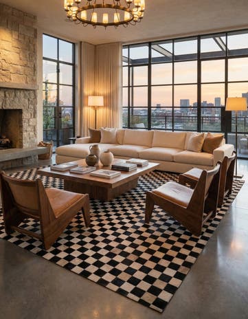 6' 8 x 9' 9 Cowhide Stocks Rug