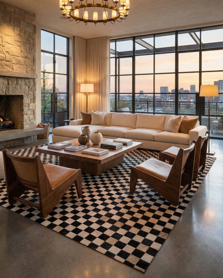 Detail image of 6' 8 x 9' 9 Cowhide Stocks Rug