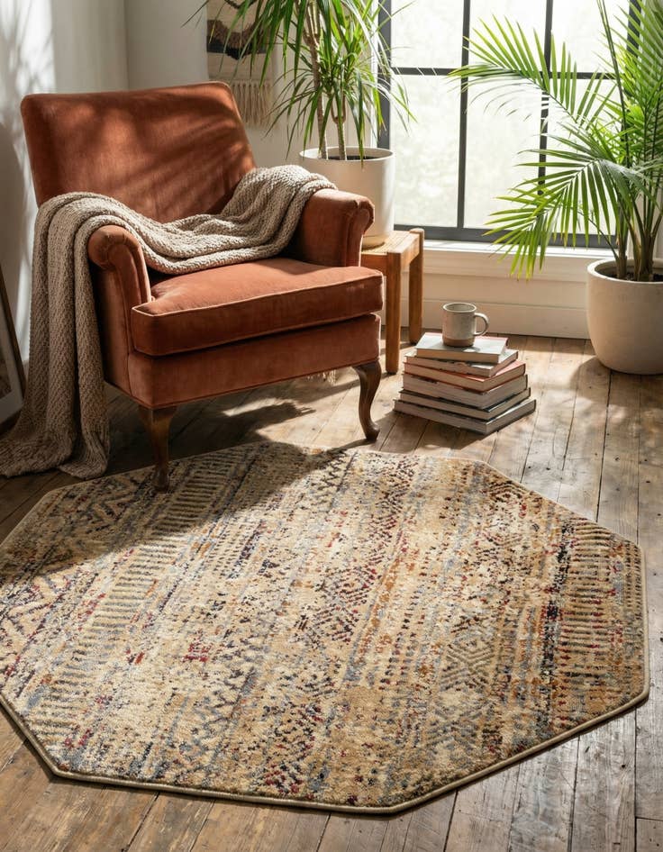 Detail image of  3' x 3' Saturn Octagon Rug