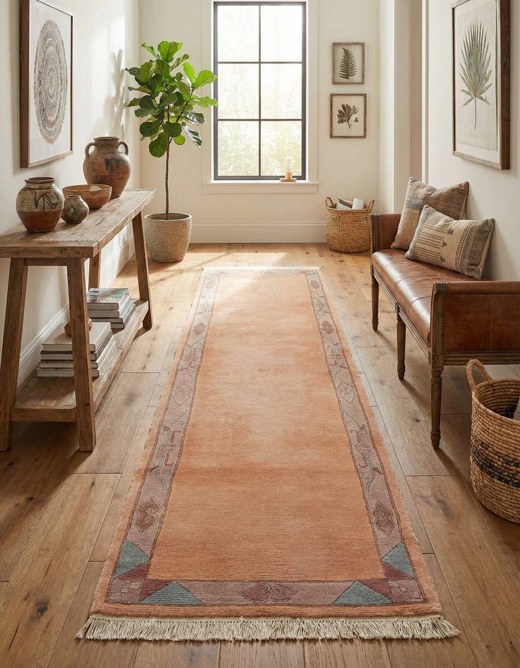 Detail image of 2' 11 x 10' 9 Hand Knotted Tibet Wool Runner Rug