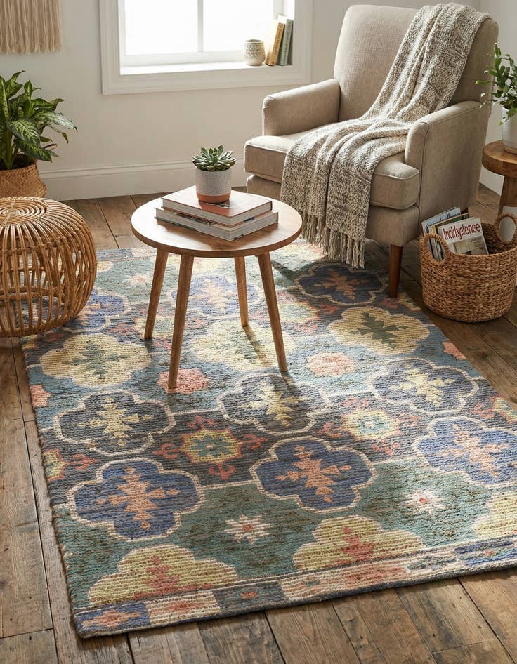 Detail image of  4' x 6'  Hand Woven Chenille Jute Rug