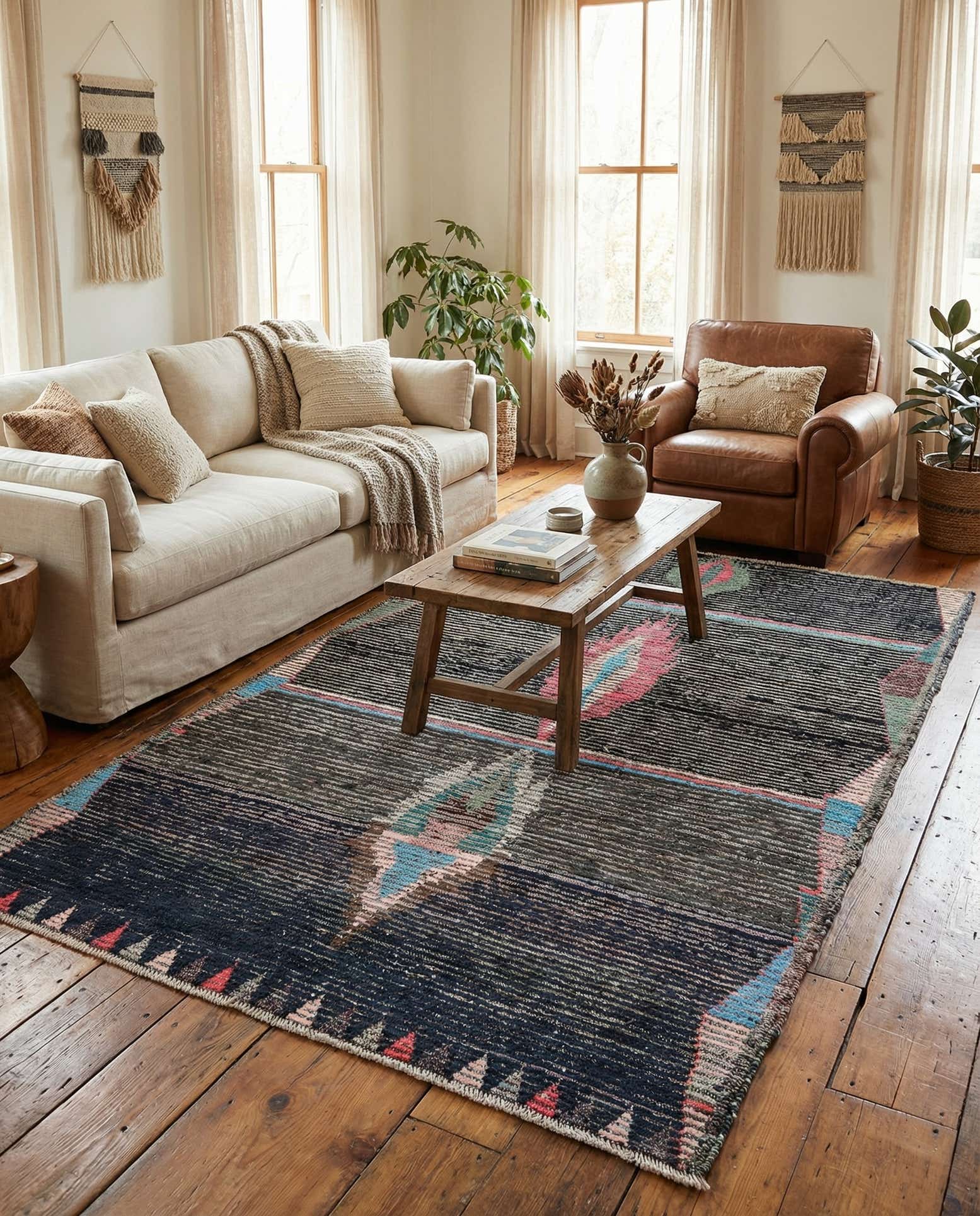 5' 3 x 8' 3 Hand Knotted Moroccan Wool Rug