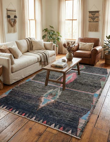 5' 3 x 8' 3 Hand Knotted Moroccan Wool Rug