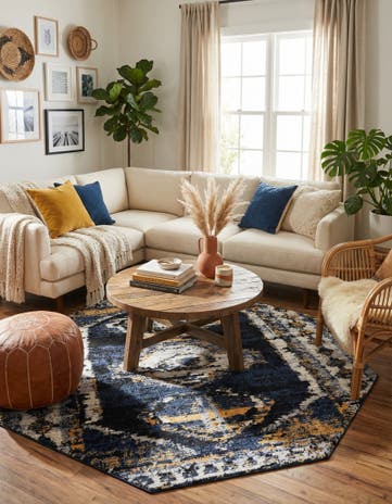 Blue Tagine Octagon Rug