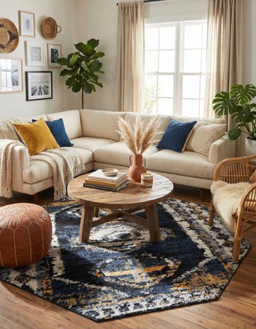 Blue Tagine Octagon Rug
