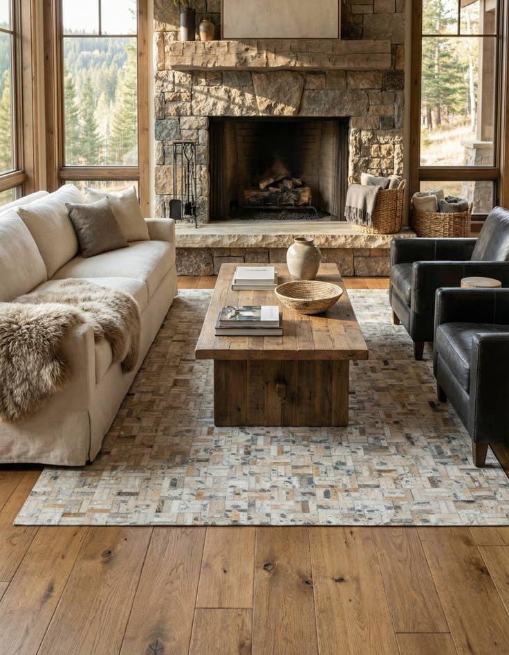 Detail image of 5' x 8' 1 Cowhide Stocks Rug