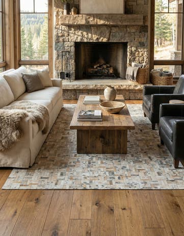 5' x 8' 1 Cowhide Stocks Rug