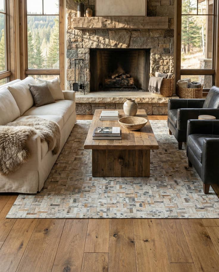 Detail image of 5' x 8' 1 Cowhide Stocks Rug