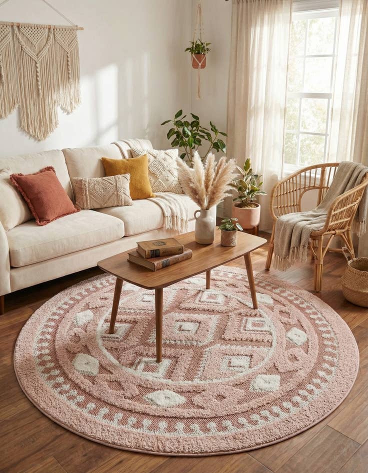 Detail image of  5' 3 x 5' 3 Boho Round Rug