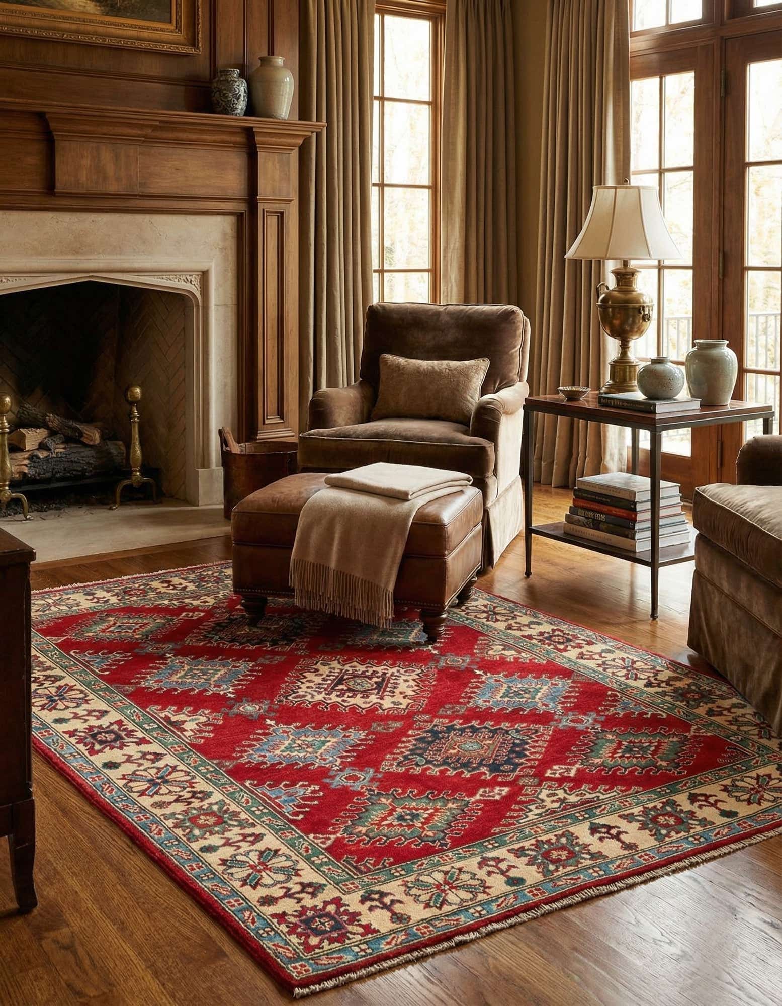 5' x 7' 1 Hand Knotted Kazak Rug