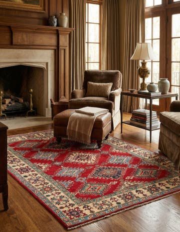 5' x 7' 1 Hand Knotted Kazak Rug