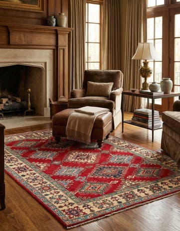 5' x 7' 1 Hand Knotted Kazak Rug