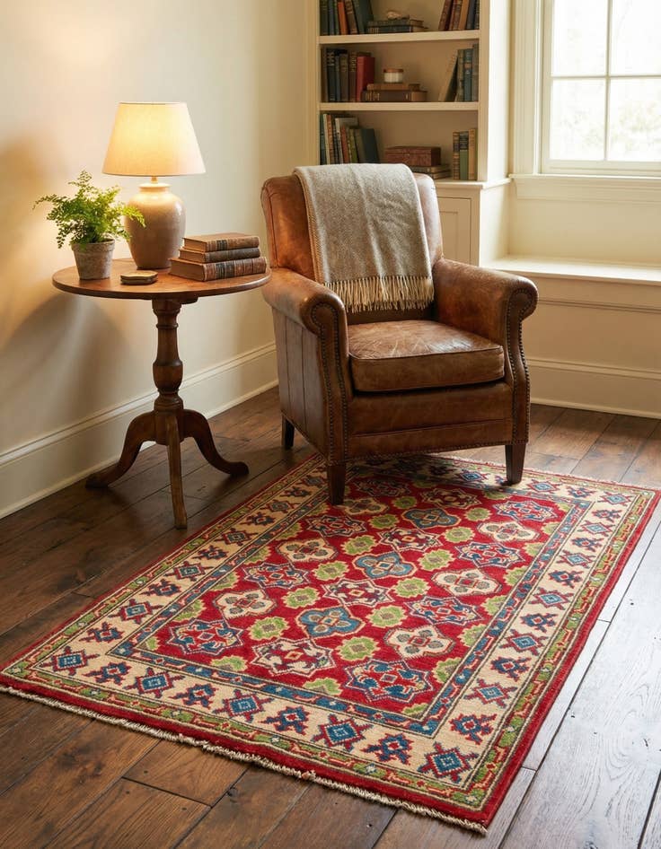 Detail image of 2' 10 x 4'  Hand Knotted Kazak Rug