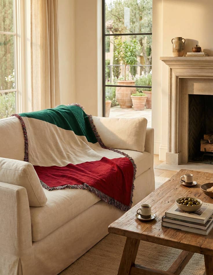 Detail image of 4' x 5' 4 Italy Flag Throw Blanket