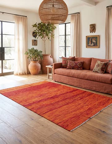 5' x 6' 4 Hand Woven Kilim Modern Wool Rug