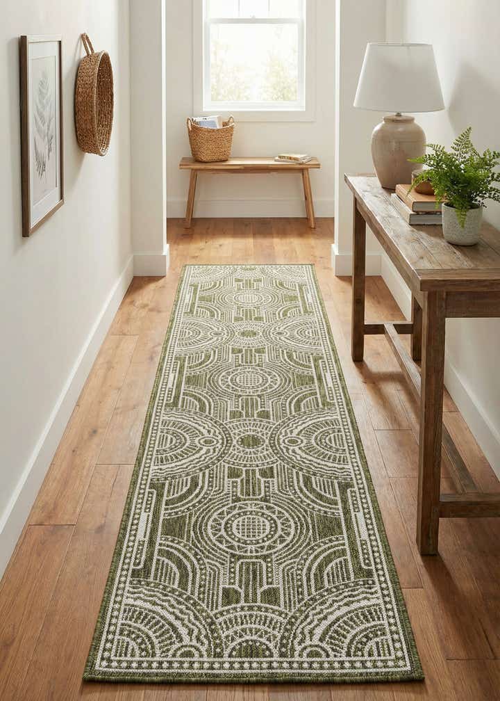 2' x 8' Easy-Clean Traditional Indoor / Outdoor Runner Rug