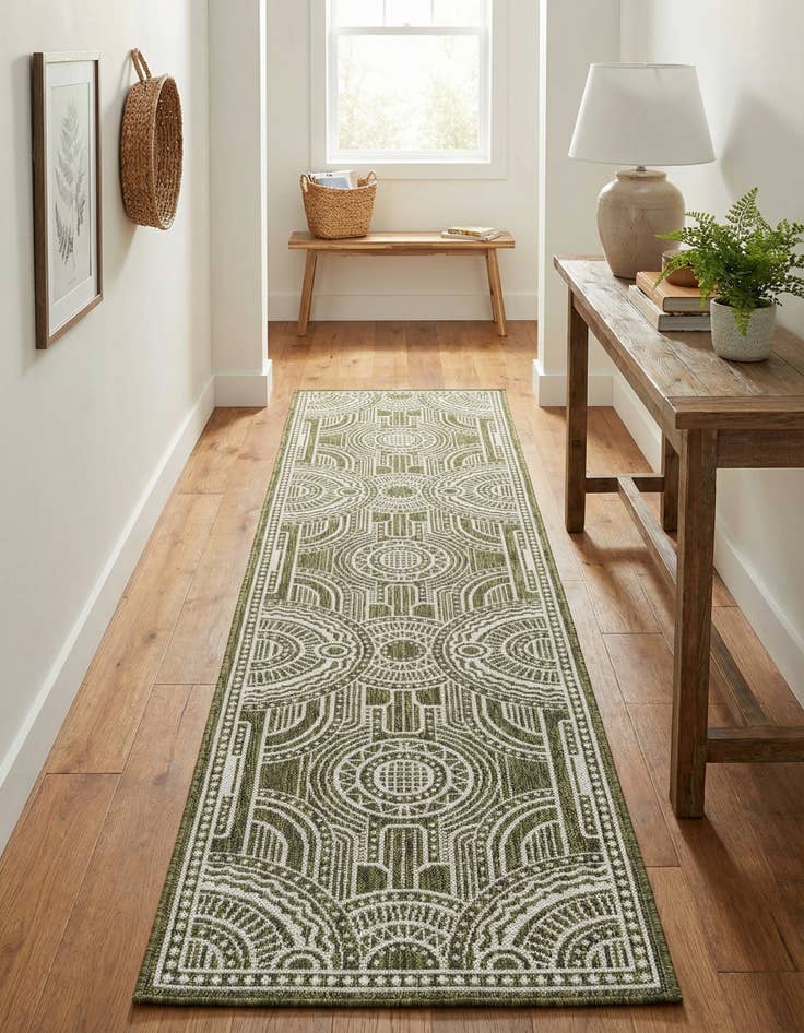 Detail image of 2' x 8'  Washable Traditional Indoor / Outdoor Runner Rug