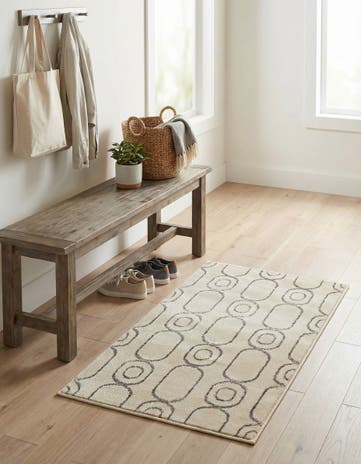 White and Silver Vogue Geo Rug