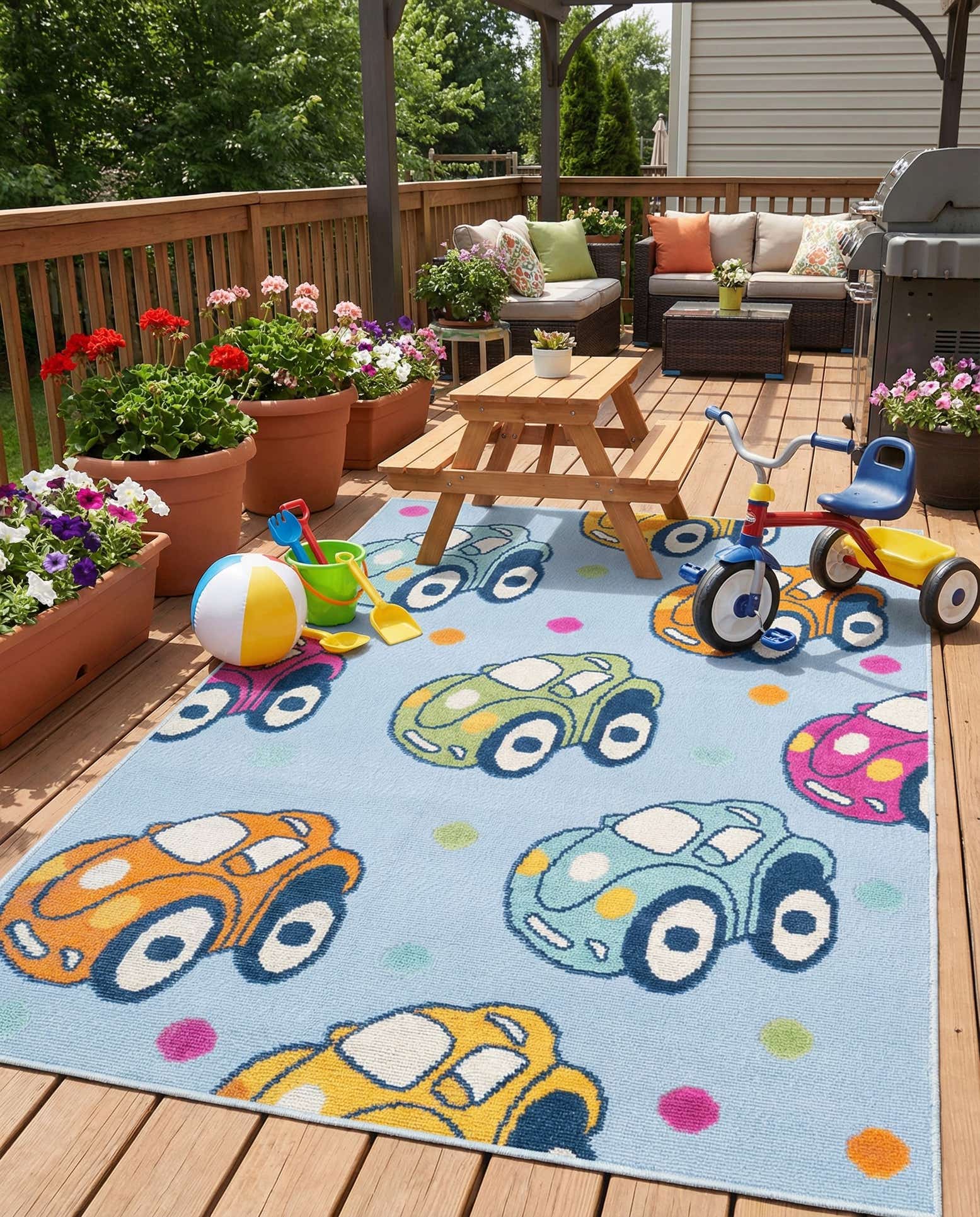 5' 3 x 7' 7 Easy-Clean Indoor / Outdoor Rug