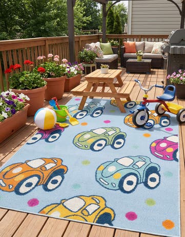 5' 3 x 7' 7 Easy-Clean Indoor / Outdoor Rug
