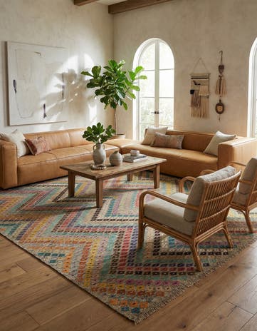 8' 9 x 9' 5 Hand Woven Kilim Modern Wool Square Rug