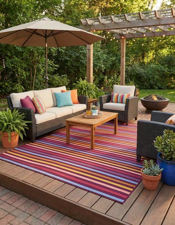 10' x 13' Easy-Clean Ribbon Indoor / Outdoor Rug