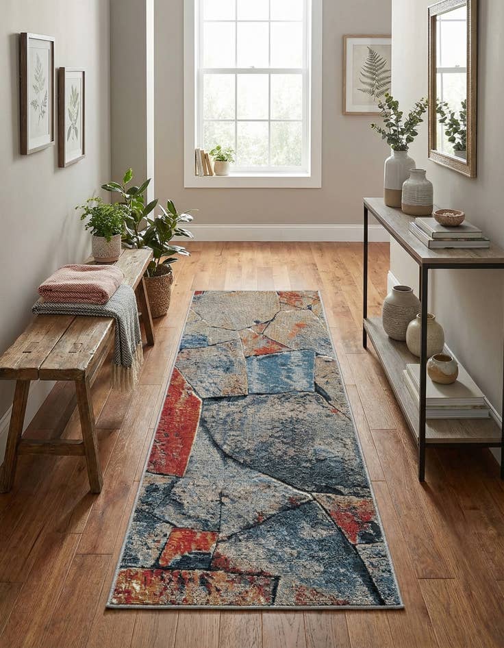 Detail image of 2' x 5'  Washable Modern Indoor / Outdoor Runner Rug