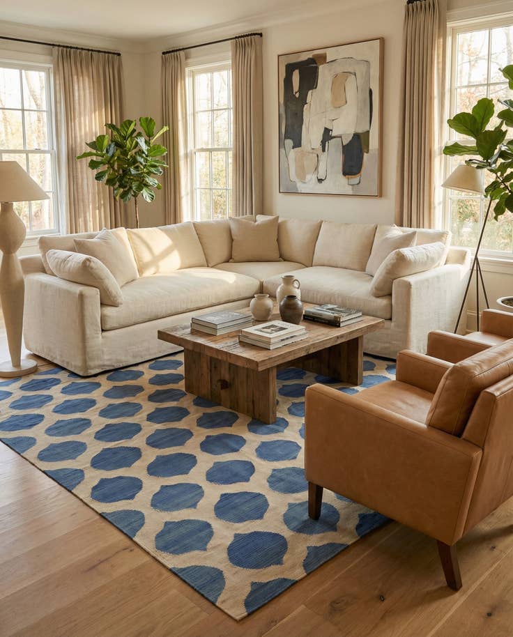 Detail image of 8' 5 x 9' 9 Hand Woven Kilim Modern Wool Rug