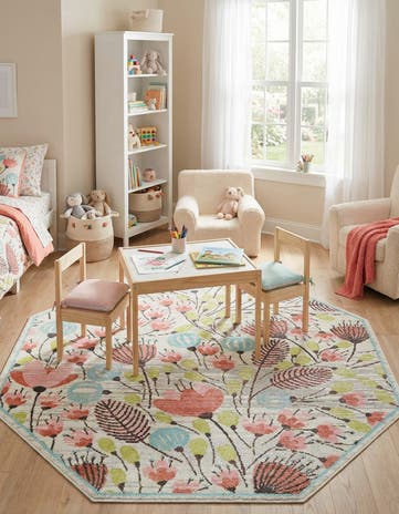 Ivory Whimsy Kids Octagon Rug