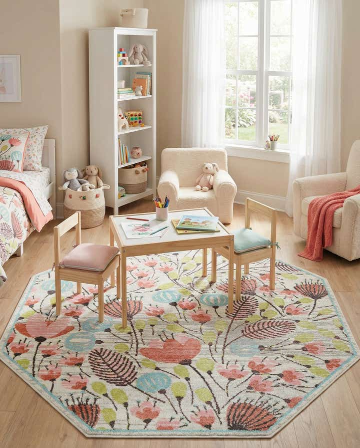 7' 10 x 7' 10 Whimsy Kids Octagon Rug