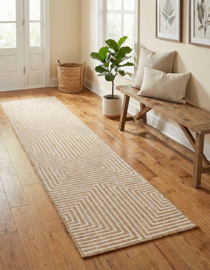 Detail image of 2' x 8' Easy-Clean Modern Indoor / Outdoor Runner Rug