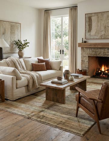 4' x 5' Hand Knotted Modern Ziegler Wool Rug