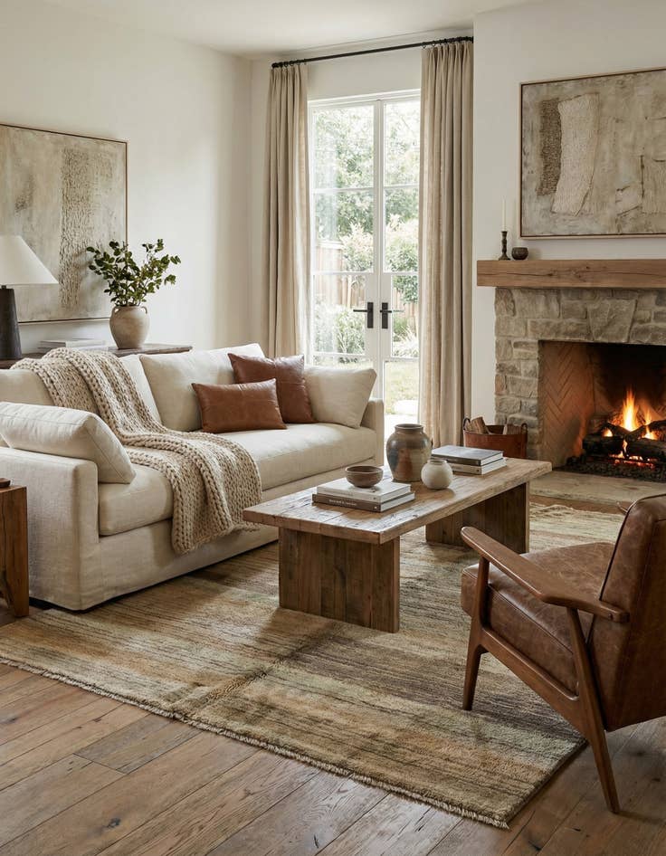 Detail image of  4' x 5'  Hand Knotted Modern Ziegler Wool Rug