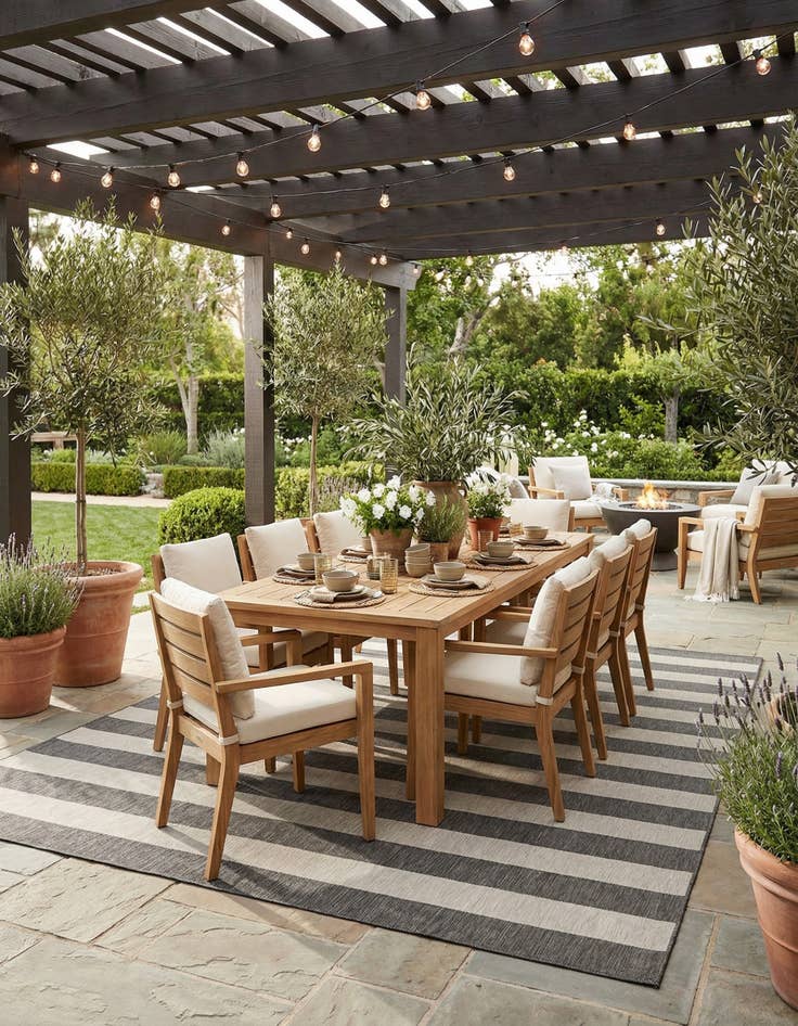 Detail image of  13' x 13'  Washable Ribbon Indoor / Outdoor Square Rug