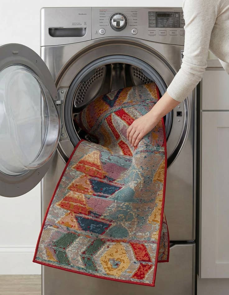 Detail image of 2' x 8'  Washable Modern Indoor / Outdoor Runner Rug