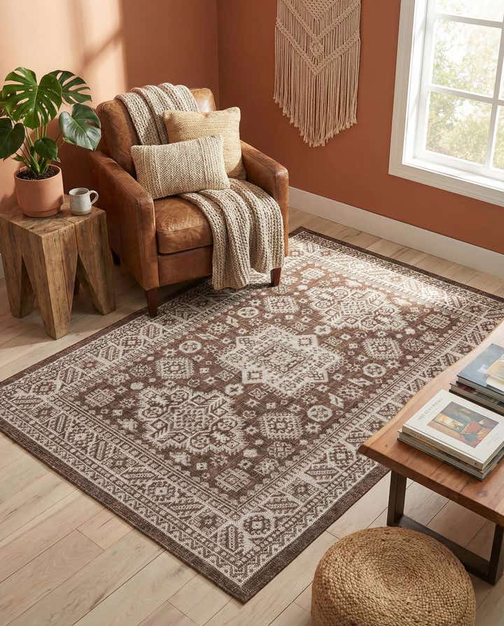 4' x 6' Easy-Clean Aztec Indoor / Outdoor Rug
