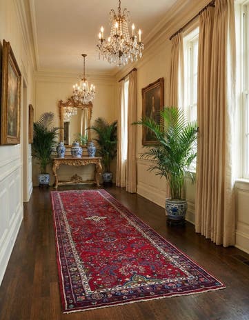 3' 10 x 13' 8 Hand Knotted Darjazin Persian Wool Runner Rug