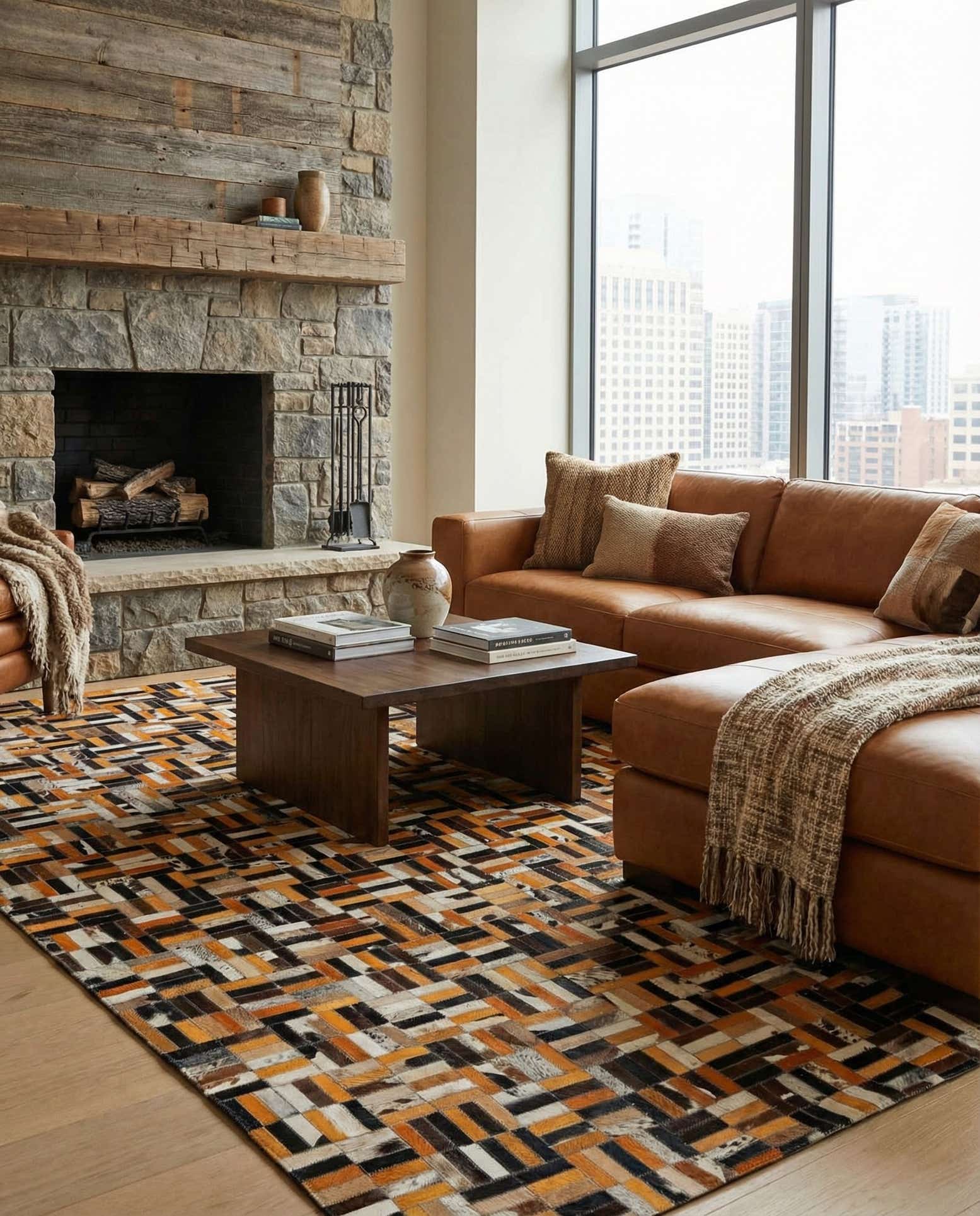 5' x 7' 11 Cowhide - Patchwork Rug