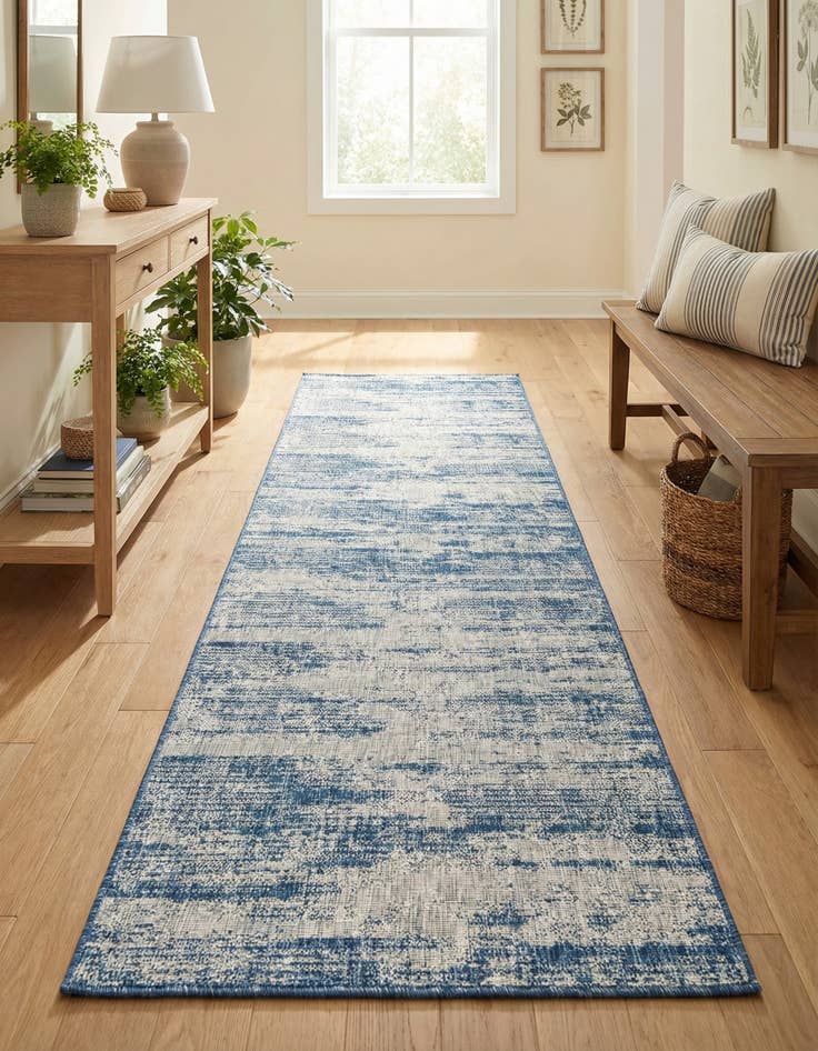 Detail image of  2' 7 x 10'  Washable Modern Indoor / Outdoor Runner Rug
