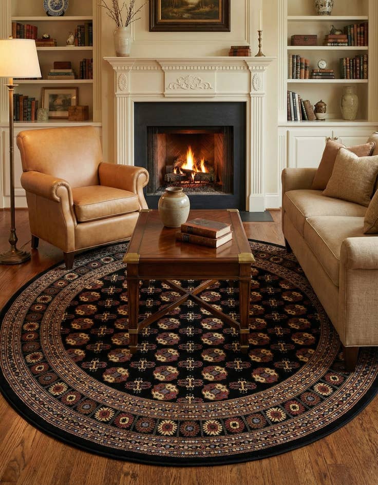 Detail image of 7' 10 x 7' 10 Bokhara Round Rug