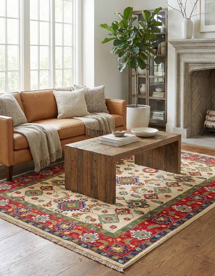 Detail image of 5' 2 x 7'  Hand Knotted Kazak Rug