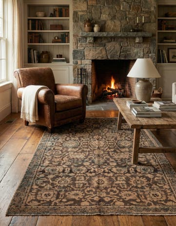 4' 9 x 7' Hand Knotted Ultra Vintage Persian Wool Rug