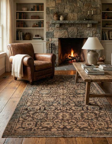 4' 9 x 7' Hand Knotted Ultra Vintage Persian Wool Rug