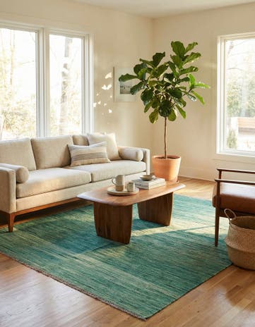 4' 7 x 6' 7 Hand Woven Kilim Modern Wool Rug