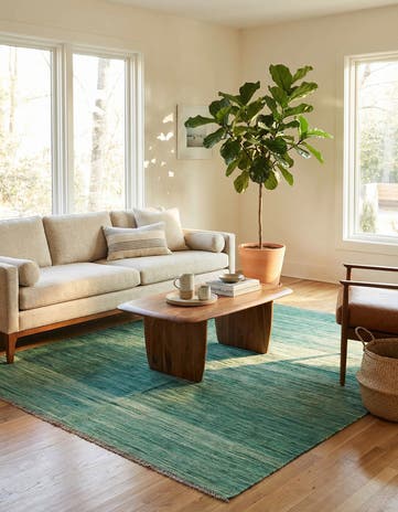 4' 7 x 6' 7 Hand Woven Kilim Modern Wool Rug