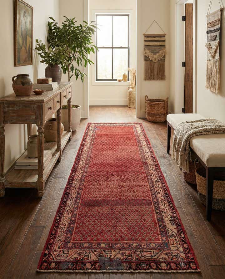 3' 6 x 10' 8 Hand Knotted Botemir Persian Wool Runner Rug