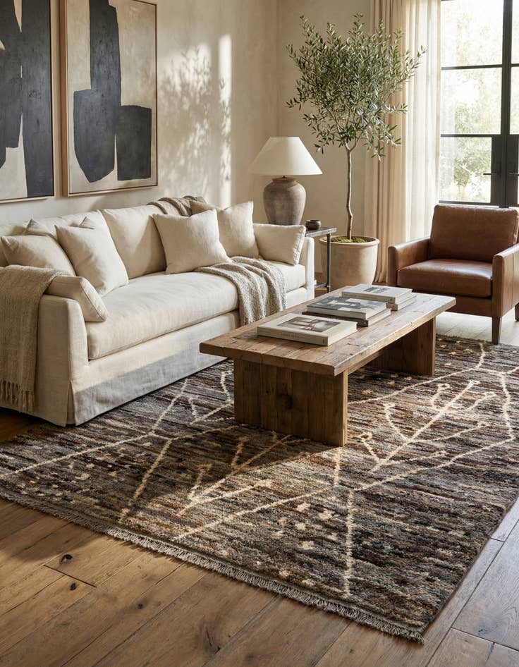 Detail image of 5' x 6' 4 Hand Knotted Moroccan Wool Rug