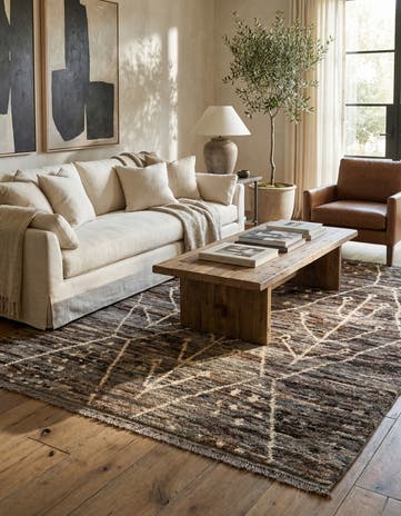 5' x 6' 4 Hand Knotted Moroccan Wool Rug
