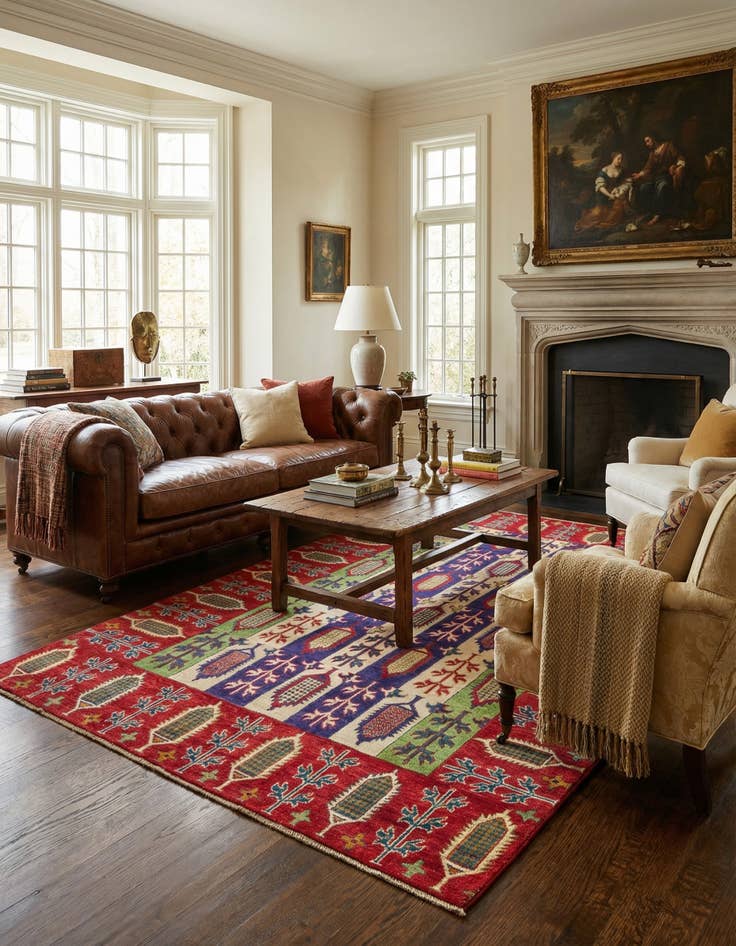 Detail image of 5' 4 x 7' 9  Hand Knotted Kazak Rug